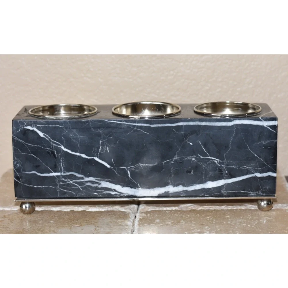 Black Marbled Uttermost 19681 Carolyn Kinder Jett Candleholders Set of 3